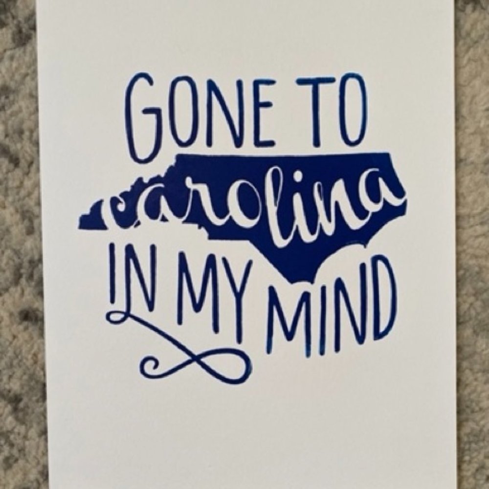 North Carolina State Song Lyric Letterpress Print